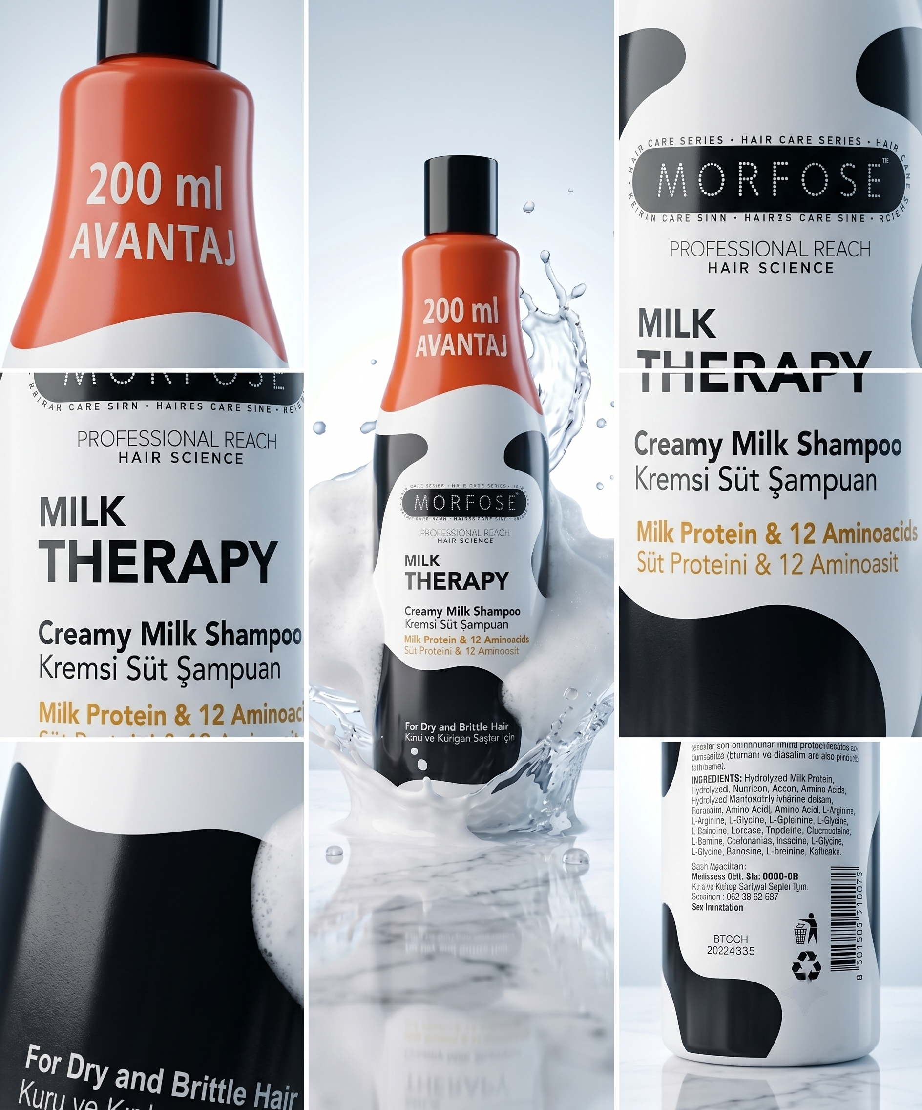 Morfose Milk Therapy Creamy Milk Shampoo with Milk Protein - 700 ml - Image 3