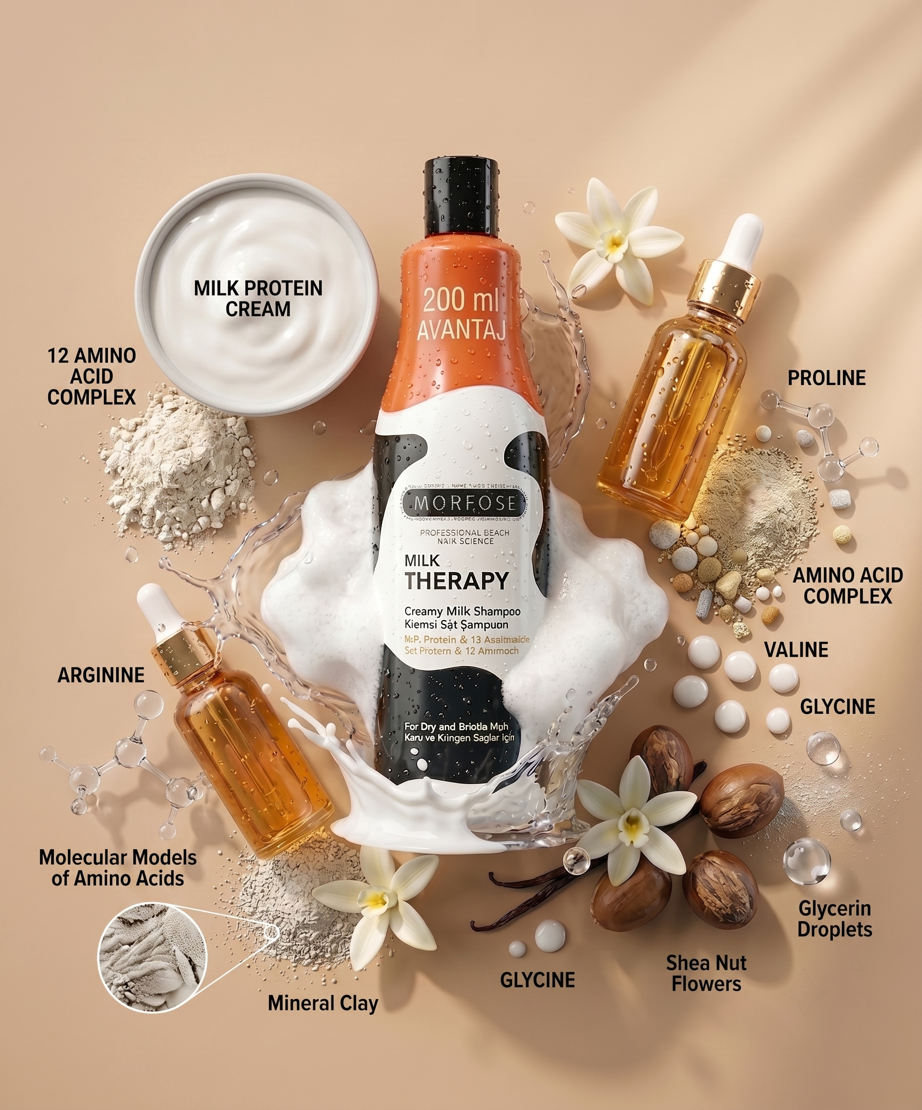 Morfose Milk Therapy Creamy Milk Shampoo with Milk Protein - 700 ml - Image 2
