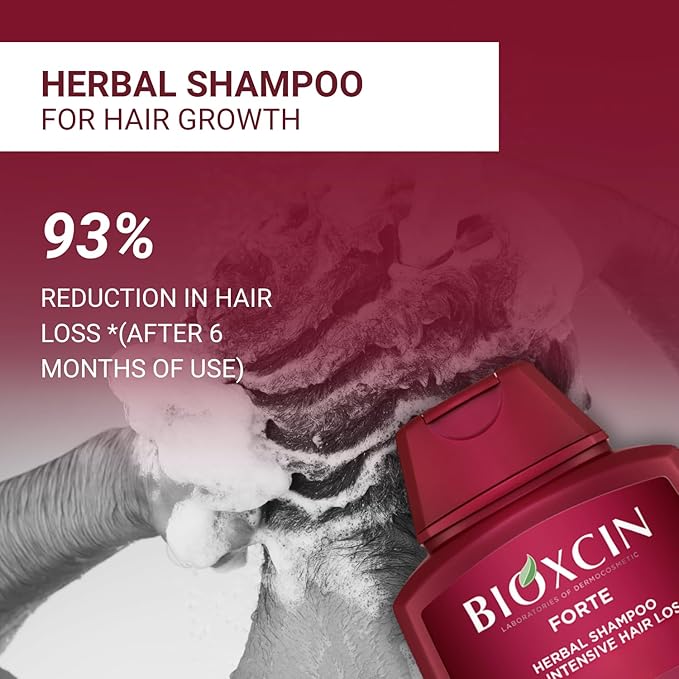 Bioxcin Forte Herbal Shampoo for Intensive Hair Loss - Triple Value Pack (3 x 300 ml) - Image 3