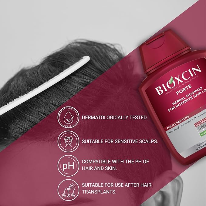 Bioxcin Forte Herbal Shampoo for Intensive Hair Loss - Triple Value Pack (3 x 300 ml) - Image 4
